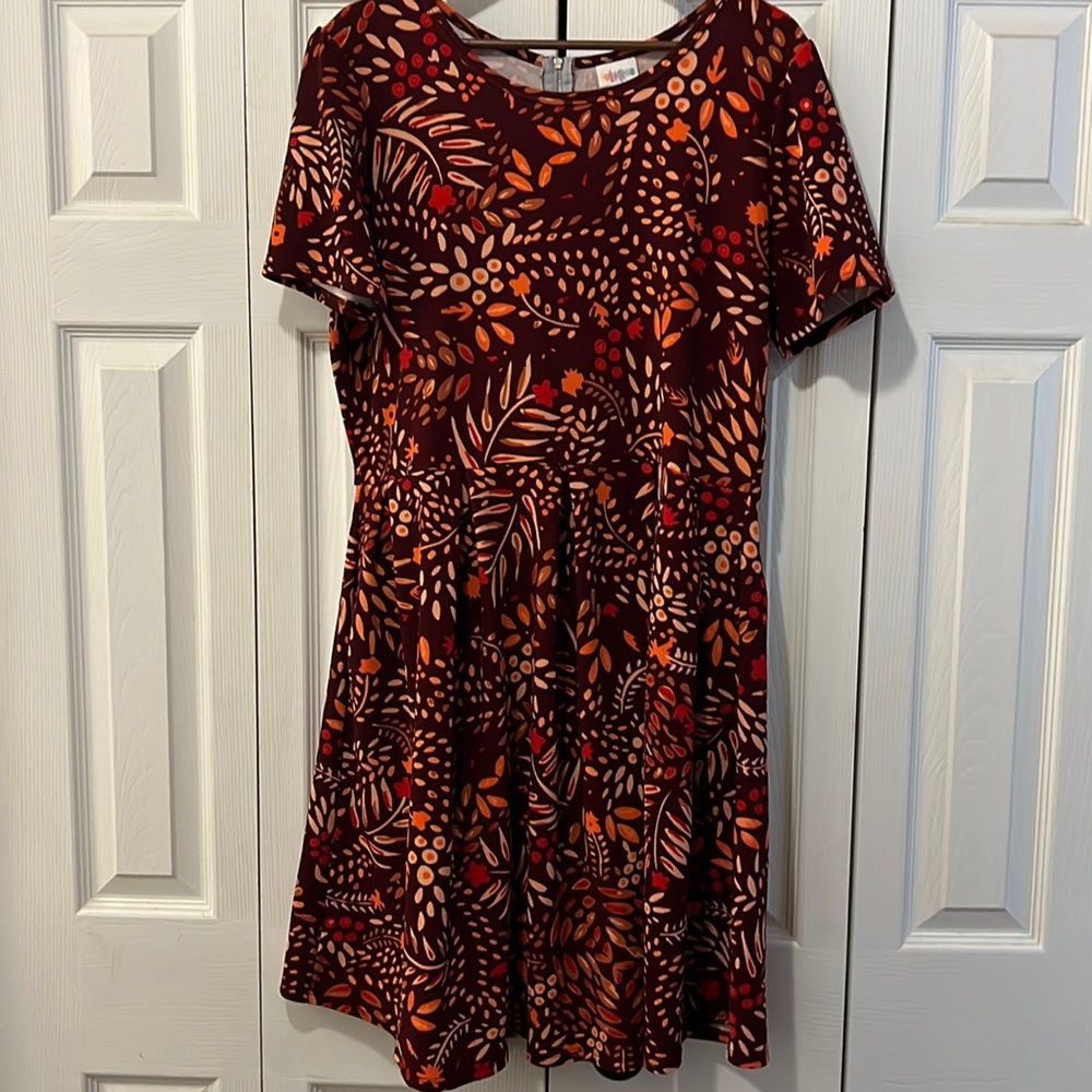 LulaRoe Amelia Flowered Zip Dress Size 3XL